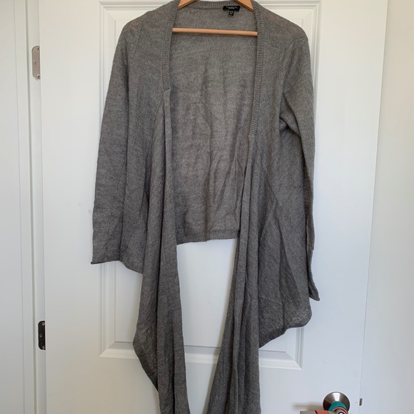 Talbots Open Wrap Gray Cardigan Gray Adjustable SM - Picture 1 of 3
